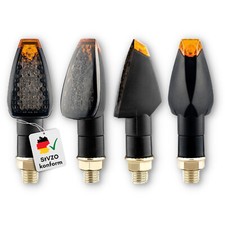 Binego® 4x LED Blinker Motorrad E Geprüft Rauchglas Universelle Blinkleuchten