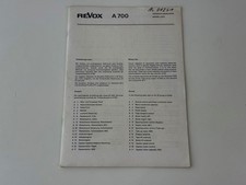 Revox A 700  Verdrahtungsliste / Wiring List