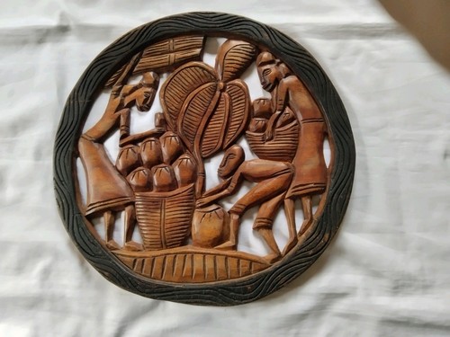 Wandbild holz afrika relief - wandbild,