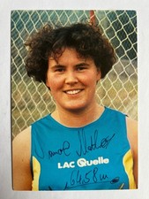 orig. Autogrammkarte Leichtathletik Hammerwurf Simone Mathes (1966)