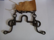 Antikes ausgefallenes lockeres Wangenpanzergebiss im Western spanischen Stil aus süßem Eisen