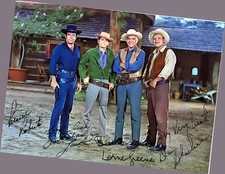 Autogramm alle 4 Bonanza Darsteller - Druck/Print - 10 x 15 cm