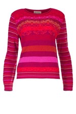 Jacquard Strickpullover Rot