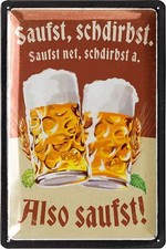 Blechschilder retro Bier Bar Deko, Metallschilder mit Spruch Partyraum, 20x30cm