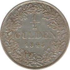 Bayern 1/2 Gulden 1845 Ludwig