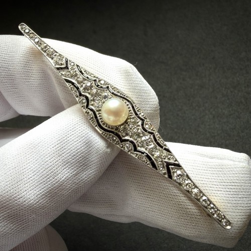 Art deco brosche - deco, 14k