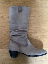 Damenstiefel von Tamaris, Größe 39, Farbe Taupe mit breitem Schaft
