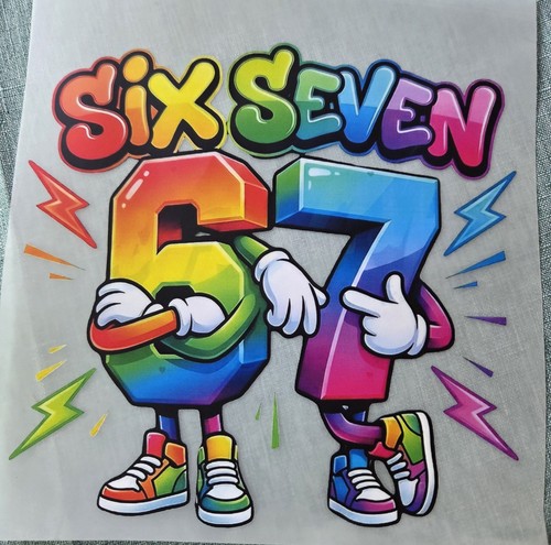 Bügelbild six seven 14cm - seven,
