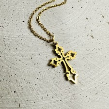 Halskette Kreuz gold Edelstahl