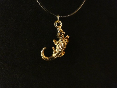 Krokodil anhänger mit kette - mit,