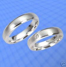 1 Paar Trauringe , Eheringe mit Zirkonia Stein , Silber 925 , 5mm Breit ,  J40-1