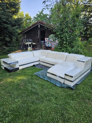 Große förmige ledercouch - große, u-förmige