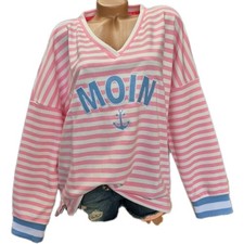 Zwillingsherz Damen Gestreift Sweatshirt Rosa "Streifen Moin" S-XXL (1 682)
