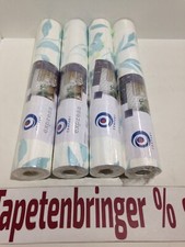 Vliestapete Erismann 4x 224026 (4Rollen) Blättermuster Weiß Blau Metallic Grün