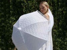 Brautschirm weiß Sonnenschirm Hochzeitsschirm Regenschirm