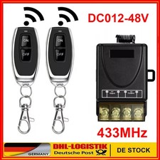 DC12V 1CH 433Mhz Funk Empfänger Relais Schalter Garagentor mit 2X Fernbedienung