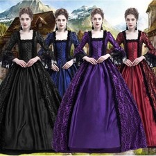 Damenkleid Partykleid Rokoko Barock Kleid 3/4 Arm Cosplay Mittelalte Renaissance