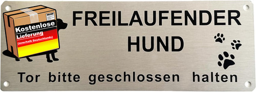 Hund warnschild aluminium - warnschild,