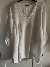 Oversize Musselin Tunika weiß Made in Italy One Size