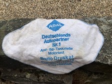 Vintage  Aral Werbung Putzlappen mit Aufdruck, 4stellige PLZ,Oldtimer Tankstelle