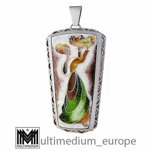 Xxl art deco silber anhänger - art,