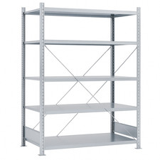 Hochregal Lagersystem Steck/ Fachbodenregal POLYPAL 2,5m+3m hoch. 45 Stk. 59 lfm