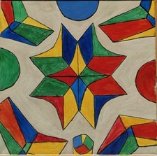 "Farbkreis und Stühle" - 40 x