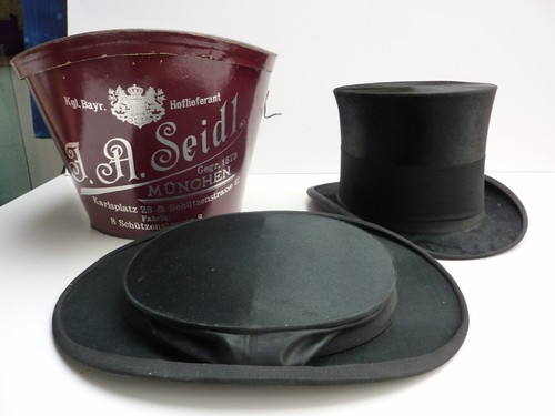 Zylinderhut und chapeau claque - und,