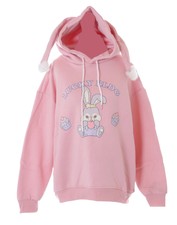 TS-254-2 Rosa Langohr Hase Bunny Kapuzen Hoodie Sweatshirt Pastel Pullover