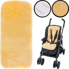 LAMMFELL Buggy Auflage Kinderwagen Autositz Einlage Kinder Natur Schaf Fell Baby