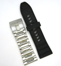 DIESEL Original Ersatzband Edelstahl Silikon DZ7458 Uhrband Schwarz strap 28 mm