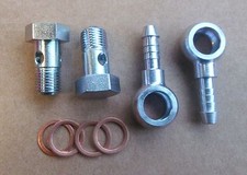 Hohlschrauben M12 x 1,5 Ring-Schlauchnippel DN 6/4 Kupferdichtringe