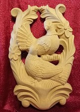 Wandbild Relief Taubenpaar, Linde, Holzschnitzerei, natur, gewachst, h=30 cm