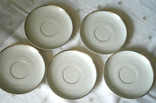 Johann Seltmann Vohenstrauß *Bavaria  Porzellan 5x Untertassen Goldrand  14,5 cm