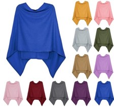 Poncho Damen in Unifarben