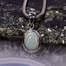 Edel Opal Anhänger, 925er Silber, Edelsteinanhänger (14608), Edelsteinschmuck