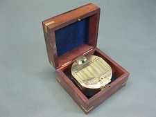 Messing Kompass 75 mm  Schiffskompass mit Holzbox Peilkompass 