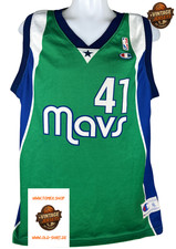 Champion Dallas Mavericks NBA Trikot #41 Dirk Nowitzki – XL – Grün/Blau – Legend