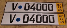 2× Kfz Nummernschild V  04000 Sachsen Vogtlandkreis Tageszulassung 07.12.09