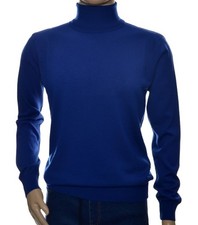 Herren-Rollkragenpullover aus Kaschmir und Merinowolle L blau 302