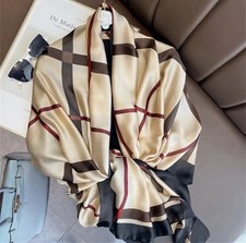 LUXUS SCHAL STOLA 85*180 SCARF HOHE QUALITÄT KUNSTSEIDE SATIN CHARMEUSE BLOGGER