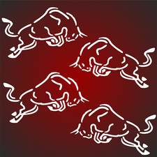 4x Bullen 6x4cm Motorrad