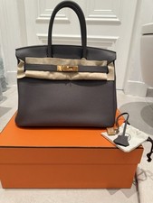 Hermès Birkin Bag 30 Grau Leder Box Fullset Grey Leather 