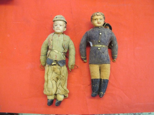 Antike filz charakterpuppen - 2x, filz-charakterpuppen
