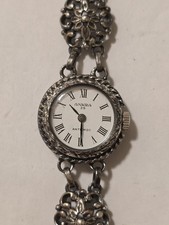 Vintage Ankra 25 , Handaufzug Antichoc 835 Silber , 20mm Damen Armbanduhr