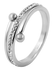 Damen Ring Edelstahl silber