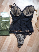 BH-Hemd-Set "Serena" schwarz-beige Miriale Sensuality 90D/L(42-44)