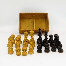 Schachspiel Holz alt komplett