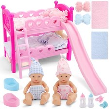 Puppenbett und Twin Puppe Set