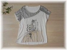 Bagoraz * super hübsches Shirt im Materialmix mit Silber * Gr. 42